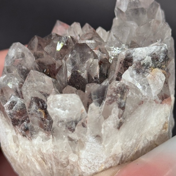 Sunset 🌅 Phantom Quartz Druzy Hematite Cluster Raw Mineral India - Picture 11 of 13